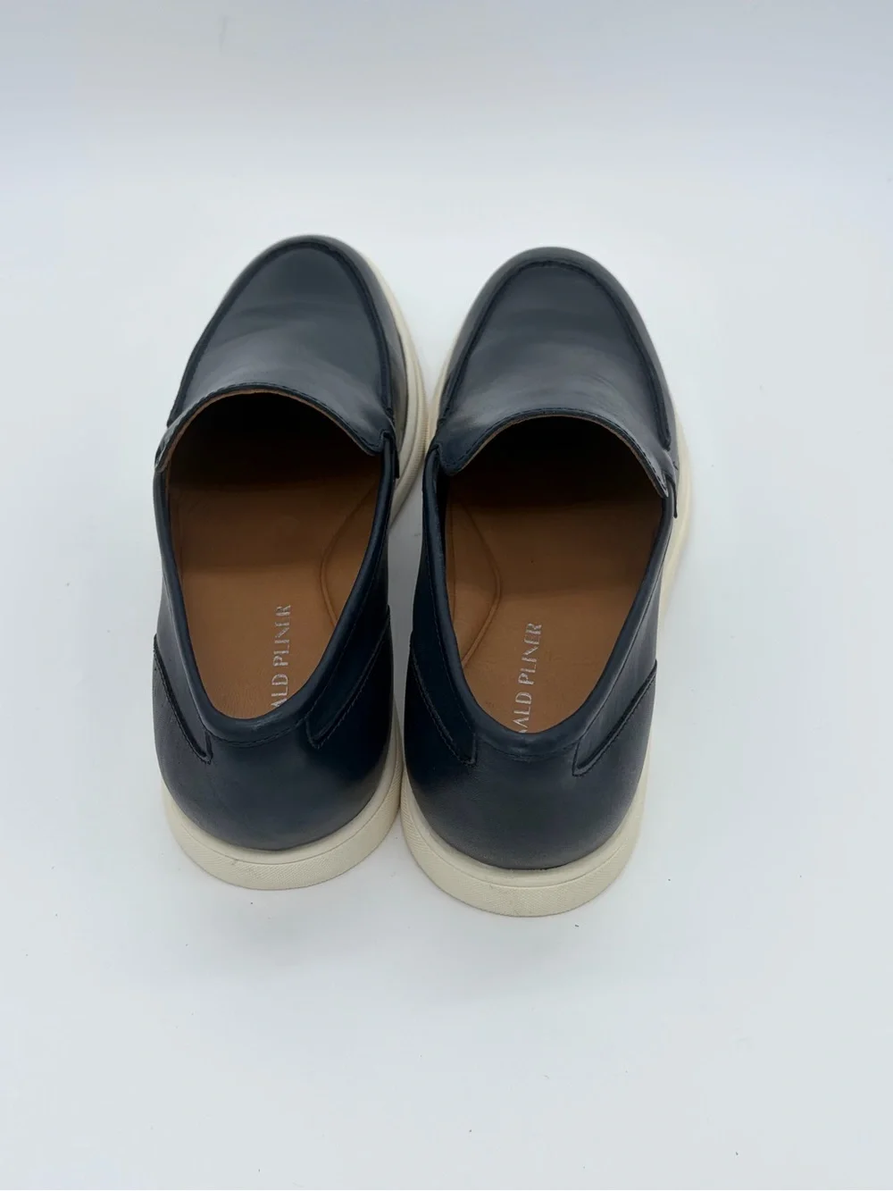 Donald J. Pliner Black Leather Slip-On Loafers with Cream Sole New without Box